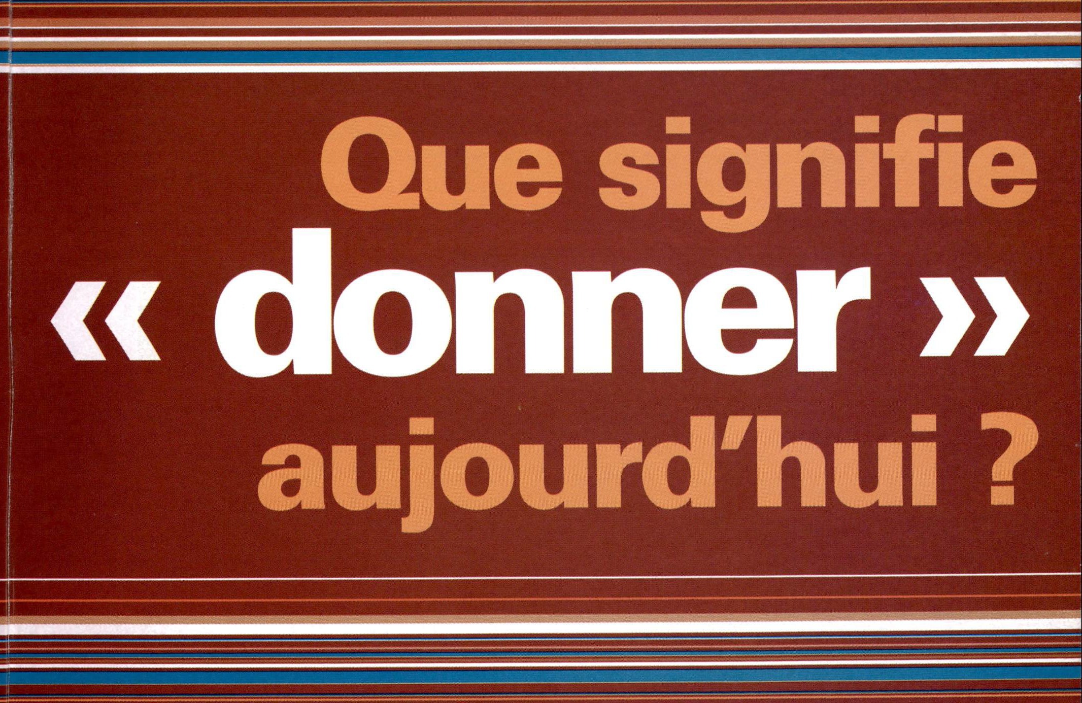 Le don dans la tradition juive. Entretien avec Raphaël Draï poster