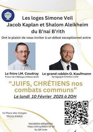 Juifs et chrétiens, nos combats communs poster